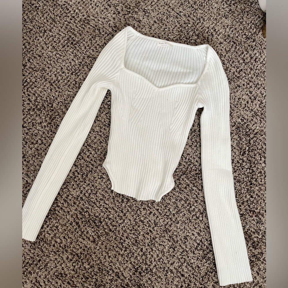 White sweetheart long sleeve